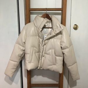 A&F Vegan Leather Mini Puffer